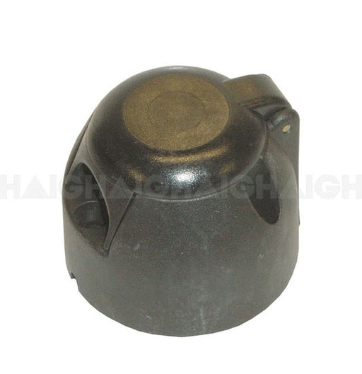 The Mean Mother 4x4 T-Socket 5 Pin Plastic Large is a black, round plastic cover with side cut-outs and a flat top, designed to protect mechanical or electrical components.