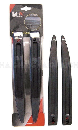 A set of four Mean Mother 4x4 Bumper Guard Black, with two in packaging and two out, designed to protect vehicle bumpers from scratches and minor impacts.