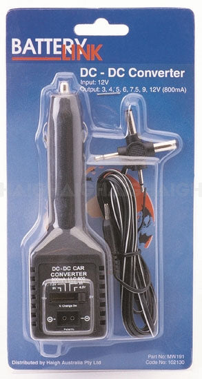 The Mean Mother 4x4 Converter DC-DC delivers 3V to 9V output at 800mA, has a 12V car plug, adjustable voltage selector, and interchangeable tips.