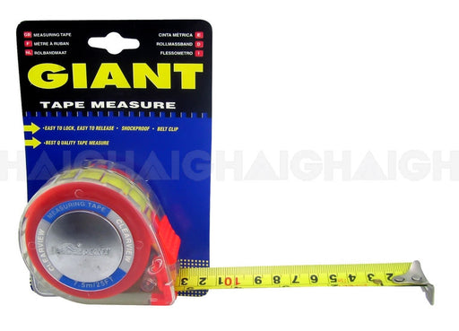 The Mean Mother 4x4 Tape Measure/25mm x 7.5m Lge/See Thru comes in a package highlighting its see-thru design, safety-proof belt clip, easy lock/release feature, and quality assurance.