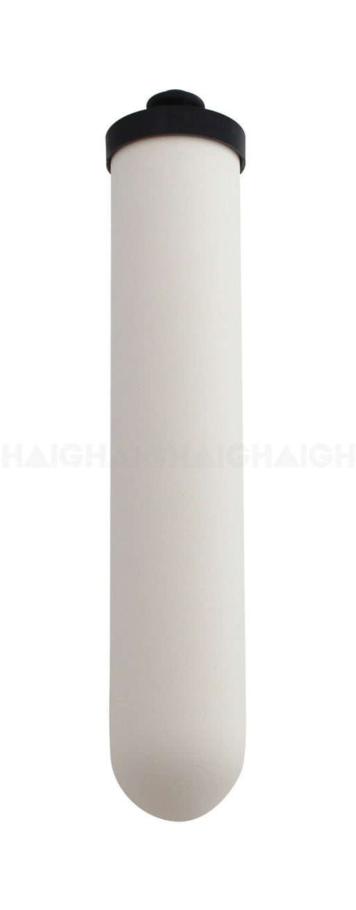 The Mean Mother 4x4 Water Filter Ceramic Candle is a cylindrical, white cartridge with a rounded bottom and black cap, displayed on a plain white background.