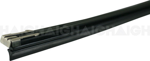 Close-up of a Mean Mother 4x4 S/ Edge Refill 7.5mm Trade Pk 20, 28", black windshield wiper blade refill with metal spine, angled diagonally on a white background.